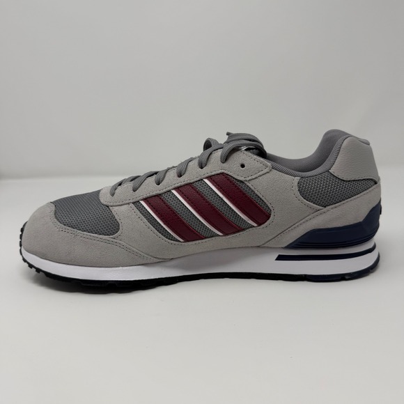Adidas Run 80s Mens Sneakers Grey Burgundy Navy Retro Sneakers Mens 11 -NWT 1882 - Picture 11 of 14